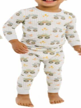 Little One Shop Monster Truck Bamboo Two Piece Set sz 2T Pajama set Trucks NEW